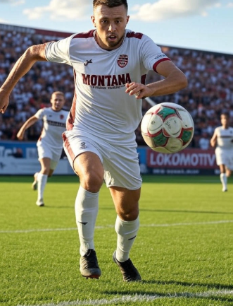 Action-packed moment from a Montana vs Lokomotiv Plovdiv match in Bulgaria's Parva Liga
