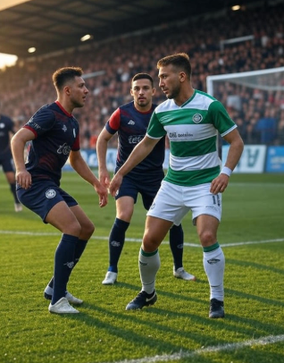 Qarabag players celebrating a Champions League goal