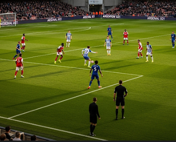 Arsenal U21 vs Brighton U21 Premier League 2 Division One match action