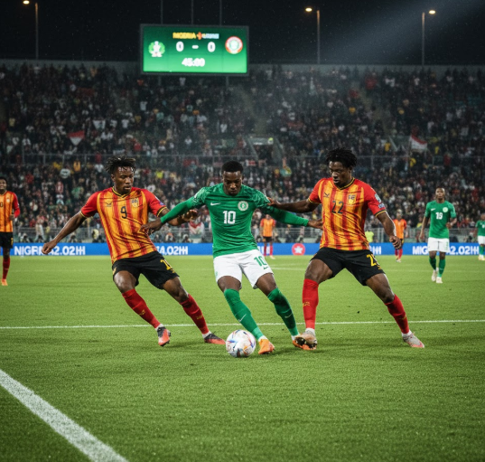 Nigeria Super Eagles players during an AFCON match