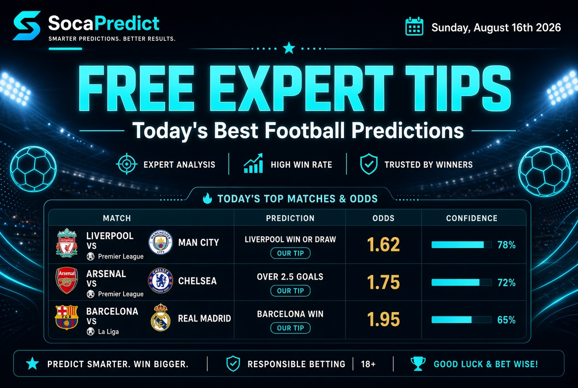 Free Expert Tips – Today – Sunday, August 16th, 2026
